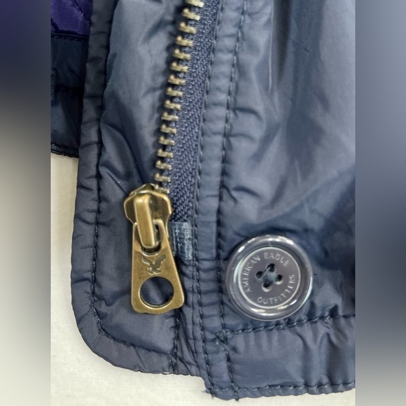 AMERICAN EAGLE OUTFITTERS‎ Utility Quilted Interior Full Zip Jacket Navy Small - Picture 9 of 13